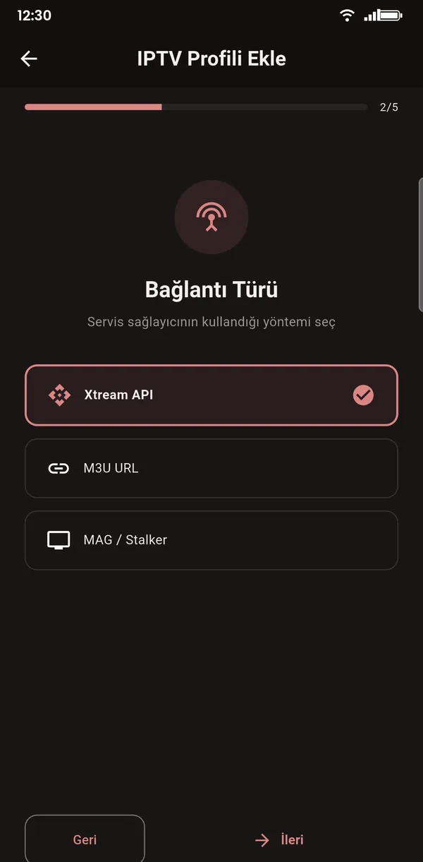 Telefonda liste türü seçimi